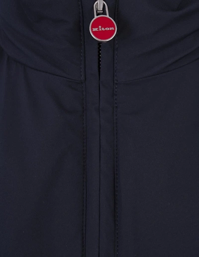 Shop Kiton Vest With Pull-out Hood In Blue
