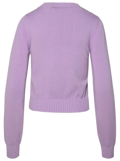 Shop Palm Angels Lilac Cotton Sweater In Lilla