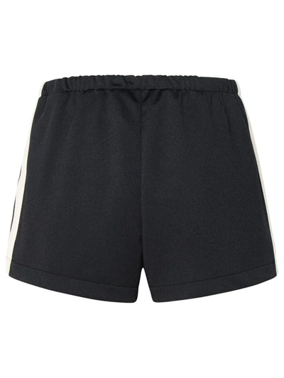 Shop Palm Angels Black Polyester Sporty Shorts