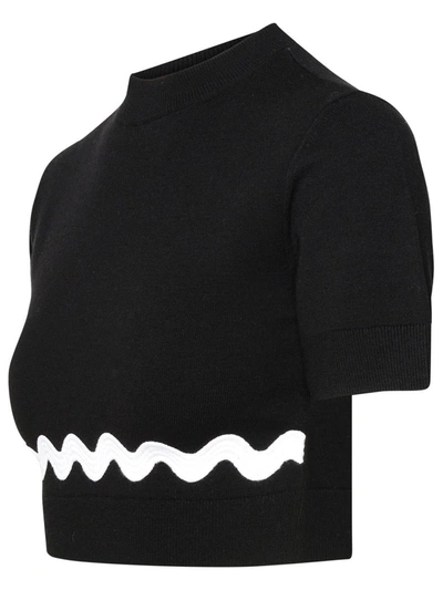 Shop Patou Black Merino Wool Blend Sweater