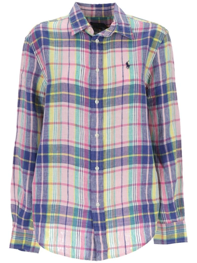 Shop Polo Ralph Lauren Shirts In Pink/blue Multi
