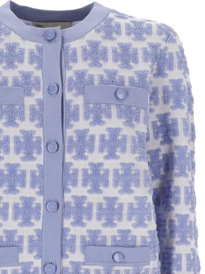 Shop Tory Burch Sweaters In Hydrangea Blue / White