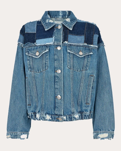 Shop Tomorrow Women's Ewa Patchwork Denim Jacket In Blue