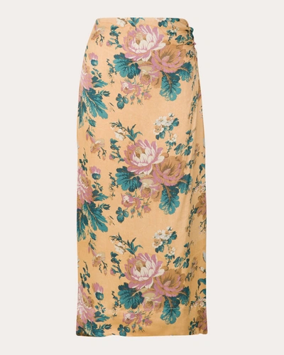 Shop Bytimo Women's Crépe Satin Midi Skirt In Marigold