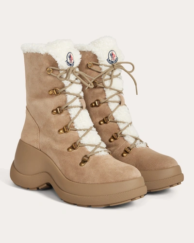 Shop Moncler Women's Resile Trek Suede Ankle Boot In Neutrals