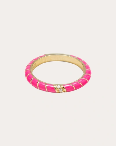 Shop Yvonne Léon Women's Pink Mini Twist Alliance Ring 9k Gold