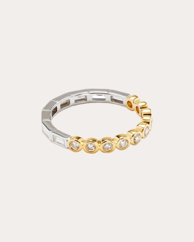 Shop Yvonne Léon Women's Two-tone Closed Diamond Alliance Baguette Ring In Gold