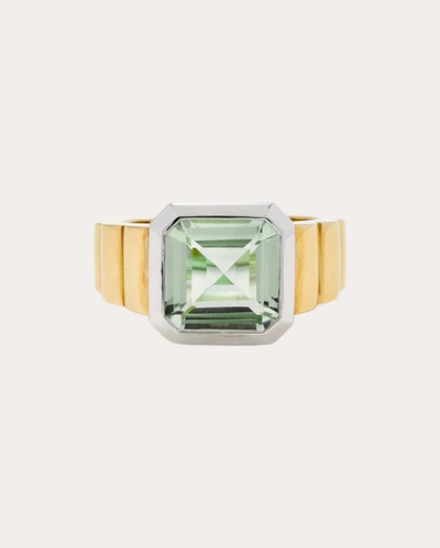 Shop Yvonne Léon Women's Green Crystal Mini Princess Signet Ring