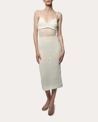 Shop Santicler Women's Viola Hand Crochet Strappy Dress In White
