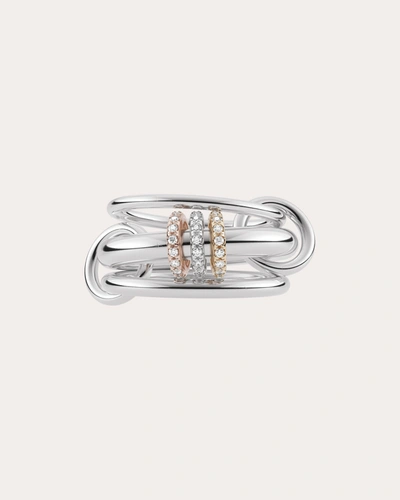 Spinelli Kilcollin Women's Gemini 18k Two-tone Gold Sterling Silver And Diamond Pavé Linked Rings 18k Gold In Silver