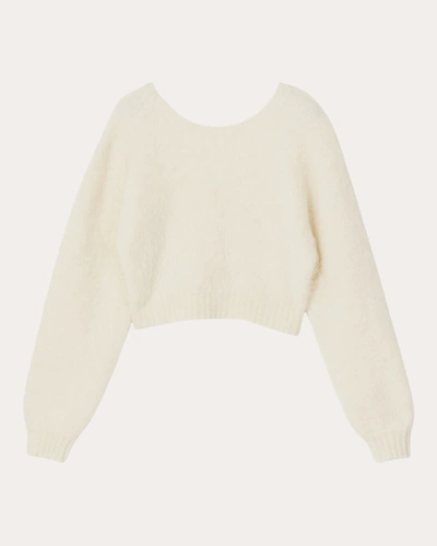 Shop Rodebjer Women's Gabriella Grunge Crop Sweater In White