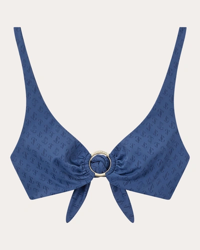 Shop Jimmy Choo Women's Sira Bikini Top In Blue