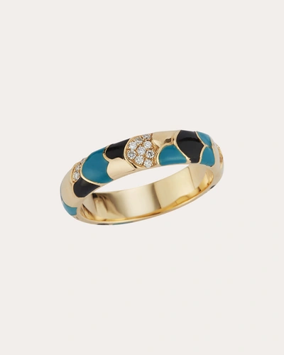 Shop Renna Women's Aegean Enamel & Diamond Ring In Gold