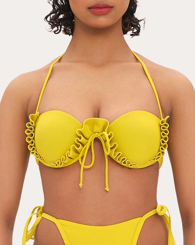 Shop Andrea Iyamah Women's Fula Bikini Top In Yellow