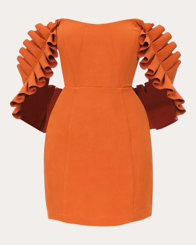 Shop Andrea Iyamah Women's Azo Mini Dress In Orange
