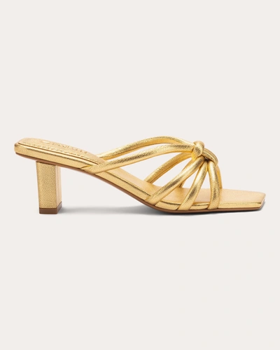 Shop Mercedes Castillo Women's Savanna Metallic Mid Sandal In Gold