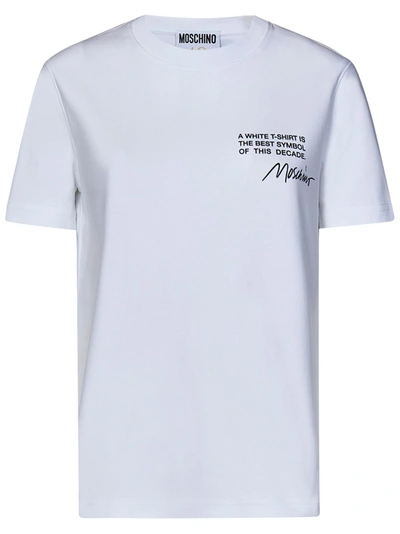 Shop Moschino T-shirt In Bianco