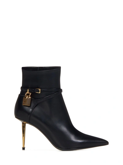 Shop Tom Ford Padlock Boots In Nero