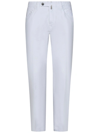 Shop Incotex Trousers In Bianco