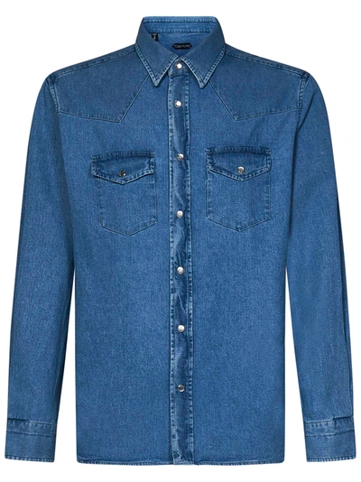 Shop Tom Ford Shirt In Blu