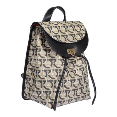 Shop Ferragamo Salvatore  Gancini Women's 726730 Black/grey Small Backpack In Multi