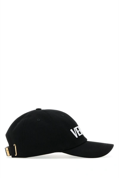 Shop Versace Hats And Headbands In Blackwhitegold