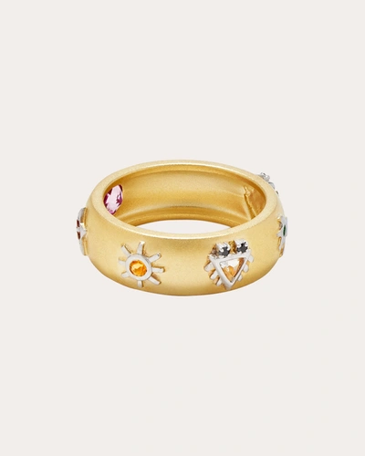 Shop Yvonne Léon Women's Gemstone & Diamond Symbol Ring In Gold