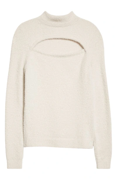 Shop Isabel Marant Étoile Mayers Cutout Mock Neck Sweater In Ecru