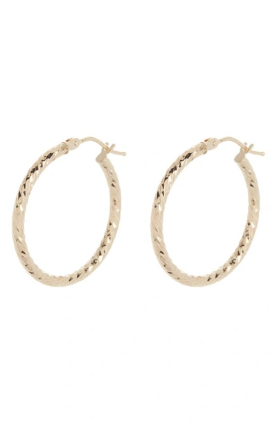Shop Bony Levy 14k Gold Textured Hoop Earrings In 14k Yellow Gold