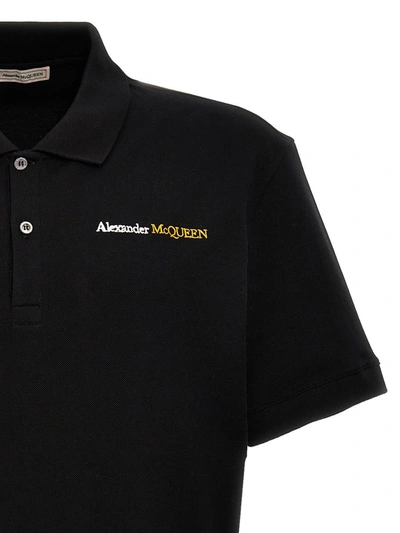 Shop Alexander Mcqueen Logo Polo Shirt In Black