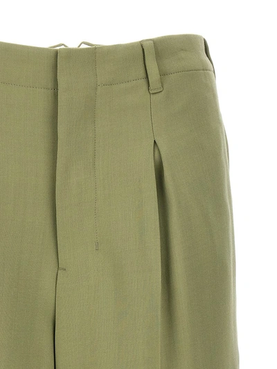 Shop Ami Alexandre Mattiussi Ami Paris Bermuda Shorts With Front Pleats In Green