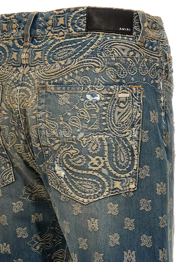 Shop Amiri 'bandana Jaquard' Jeans In Blue