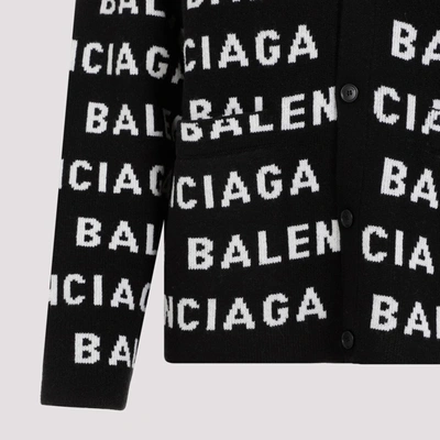 Shop Balenciaga All-over Cardigan Sweater In Black