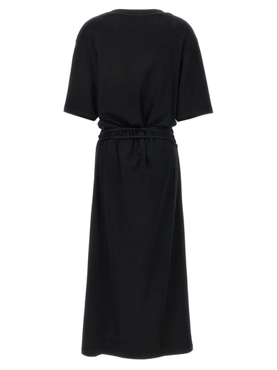Shop Lemaire 'belted Rib T-shirt' Dress In Black