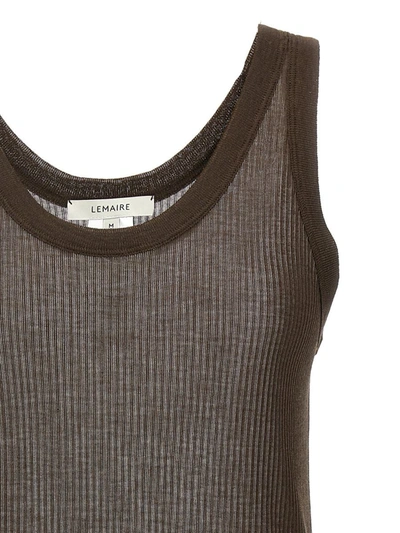 Shop Lemaire 'seamless Rib' Tank Top In Brown