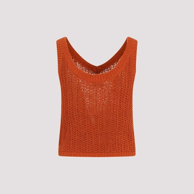 Shop Max Mara Arrigo Crochet Top In Yellow & Orange