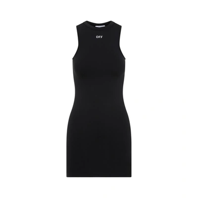 Shop Off-white Sleek Rowing Dress In Black