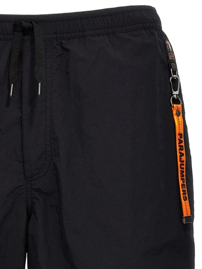 Shop Parajumpers Logo Swim Shorts In Black