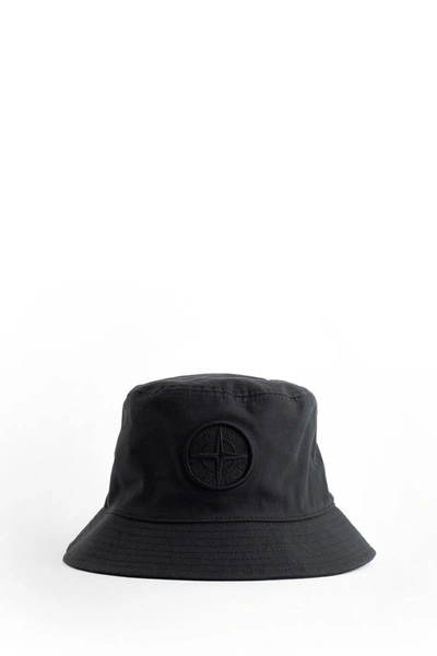 Shop Stone Island Hats In Black