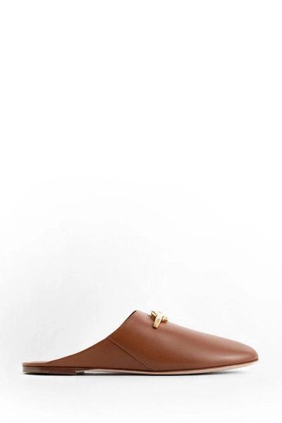 Shop Valentino Flats In Brown