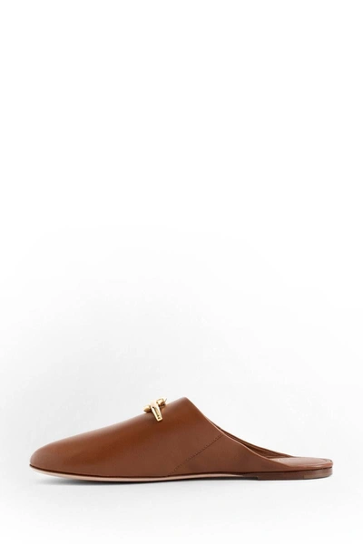 Shop Valentino Flats In Brown