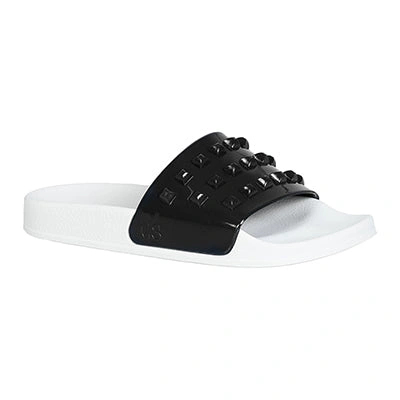 Shop Carmen Sol Franco White Slides In Black