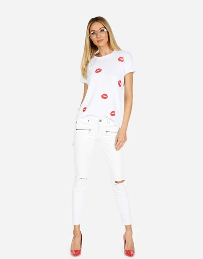 Lauren Moshi Edda Red Mini Kisses In White