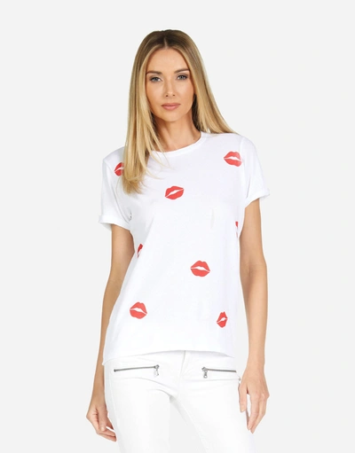 Lauren Moshi Edda Red Mini Kisses In White