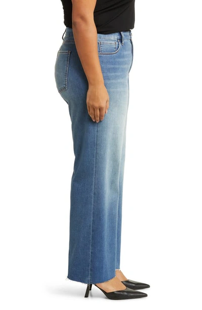 Shop Kut From The Kloth Meg High Waist Raw Hem Wide Leg Jeans In Milestone