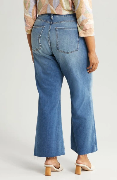 Shop Kut From The Kloth Meg High Waist Raw Hem Wide Leg Jeans In Milestone