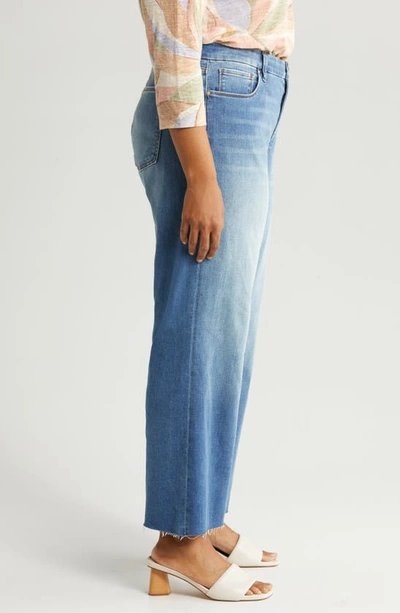 Shop Kut From The Kloth Meg High Waist Raw Hem Wide Leg Jeans In Milestone