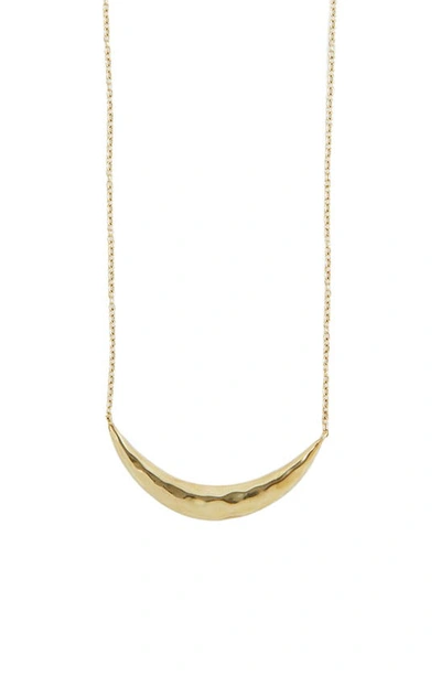 Shop Argento Vivo Sterling Silver Hammered Bar Pendant Necklace In Gold