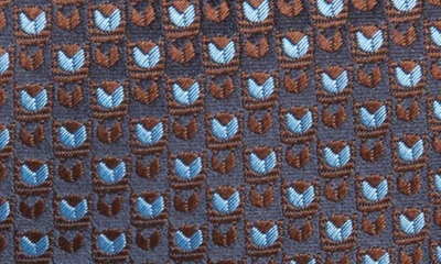 Shop Canali Geometric Silk Tie In Brown