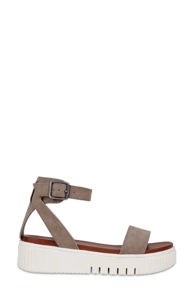 Mia Lunna Platform Ankle Strap Sandal In Taupe